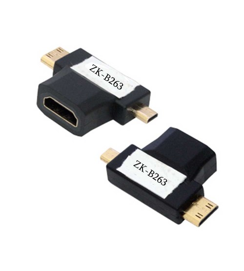 Zikko ZK-B263 Micro HDMI Male to Mini HDMI Male / HDMI Female Converter
